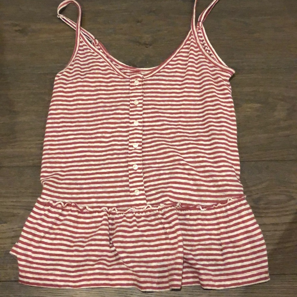 Red and white striped tank